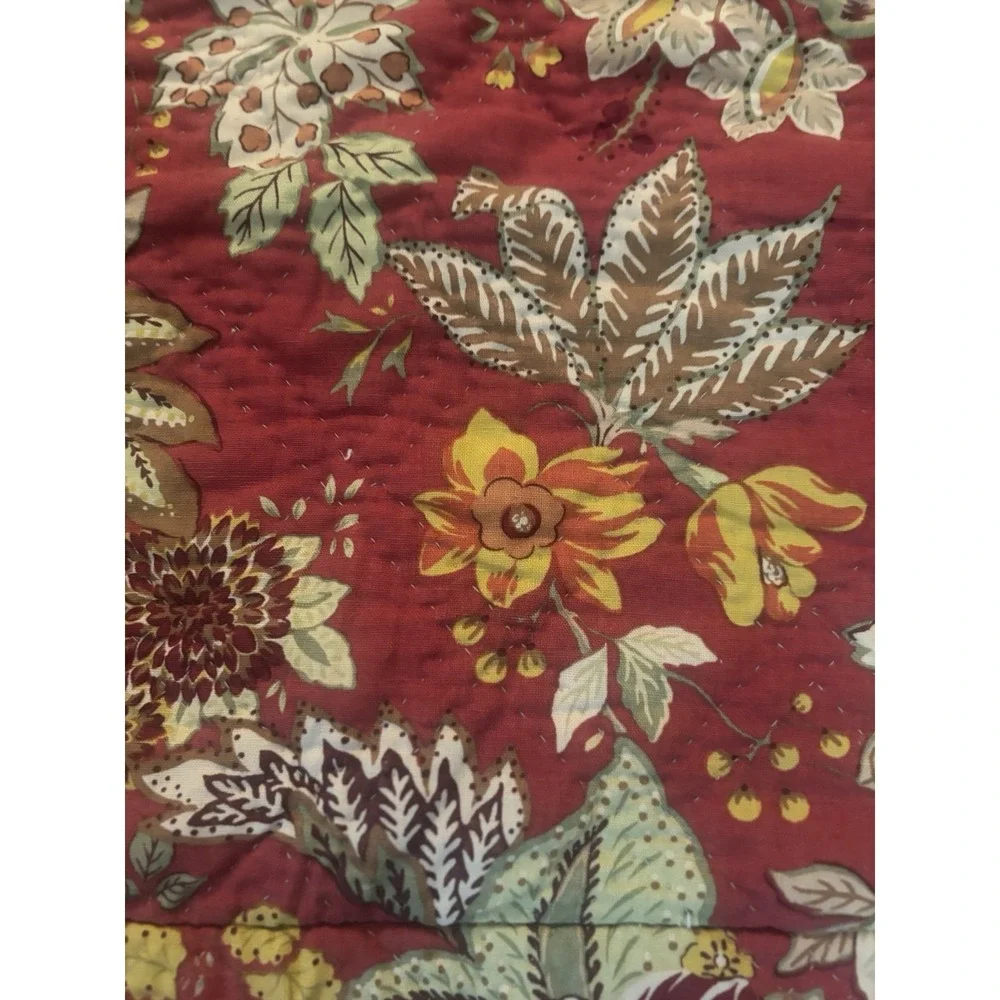 Pottery‎ Barn Floral Euro Quilted Pillow Sham Cover Reversible